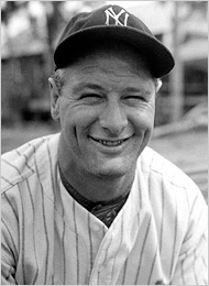 Lou Gehrig in 1936. Internet photo courtesy of The New York Times.